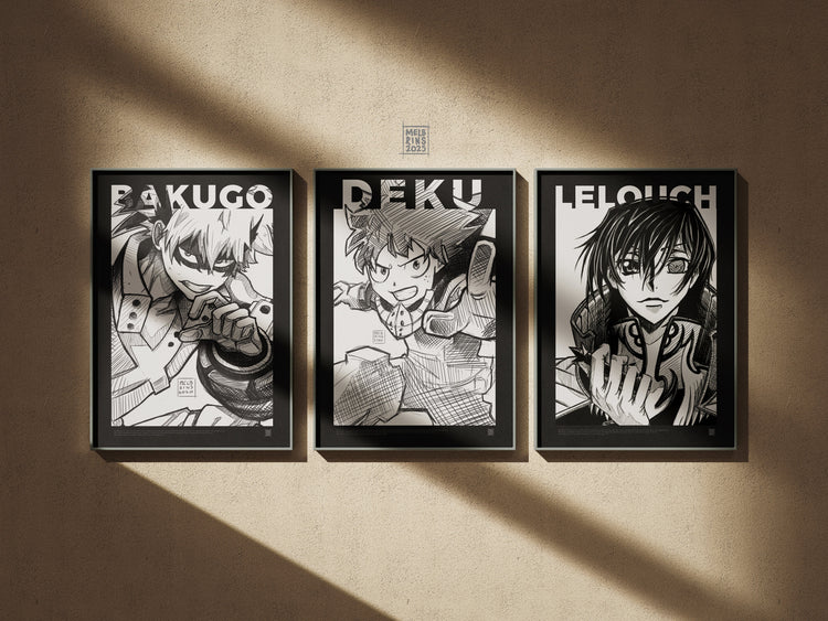 Fan Art Sketch Series – Raw Anime & Manga Poster Prints