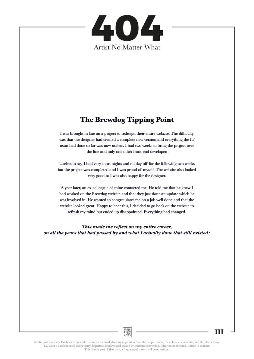 Artist No Matter What – 404 (Digital Download)