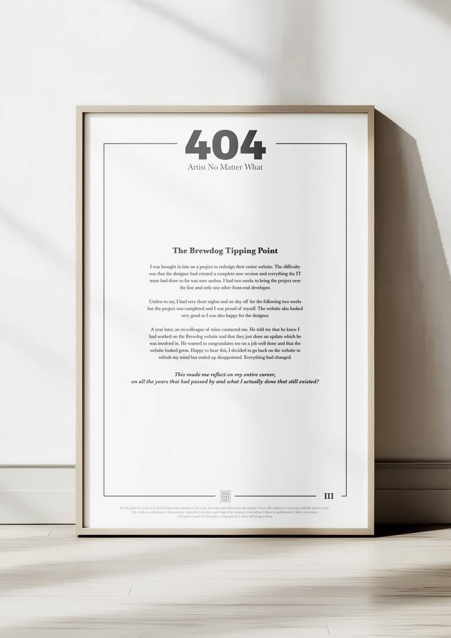 Artist No Matter What – 404 (Digital Download)