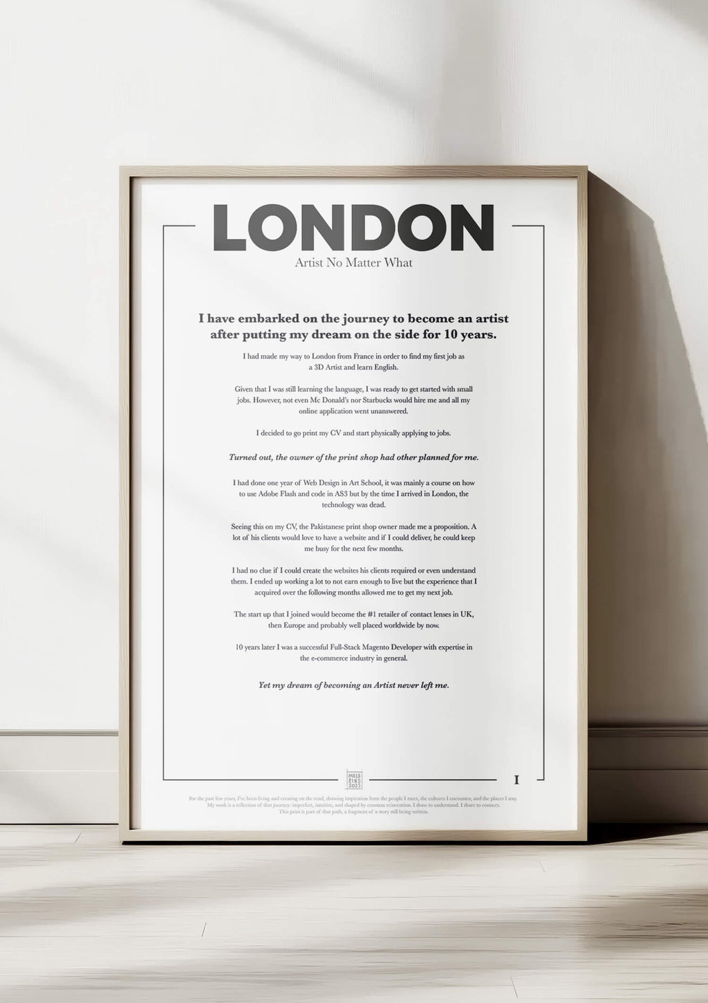 Artist No Matter What – London (Digital Download)