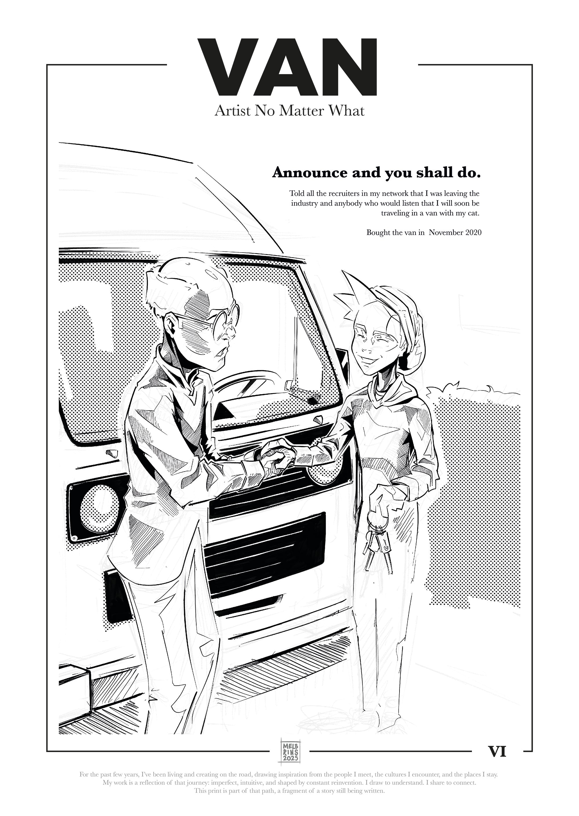 Artist No Matter What — VAN (VI) | Manga-Style Comics Print Poster