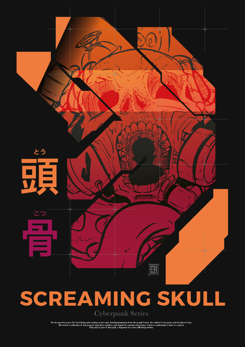 Screaming Skull – Cyberpunk Series (Black Edition)