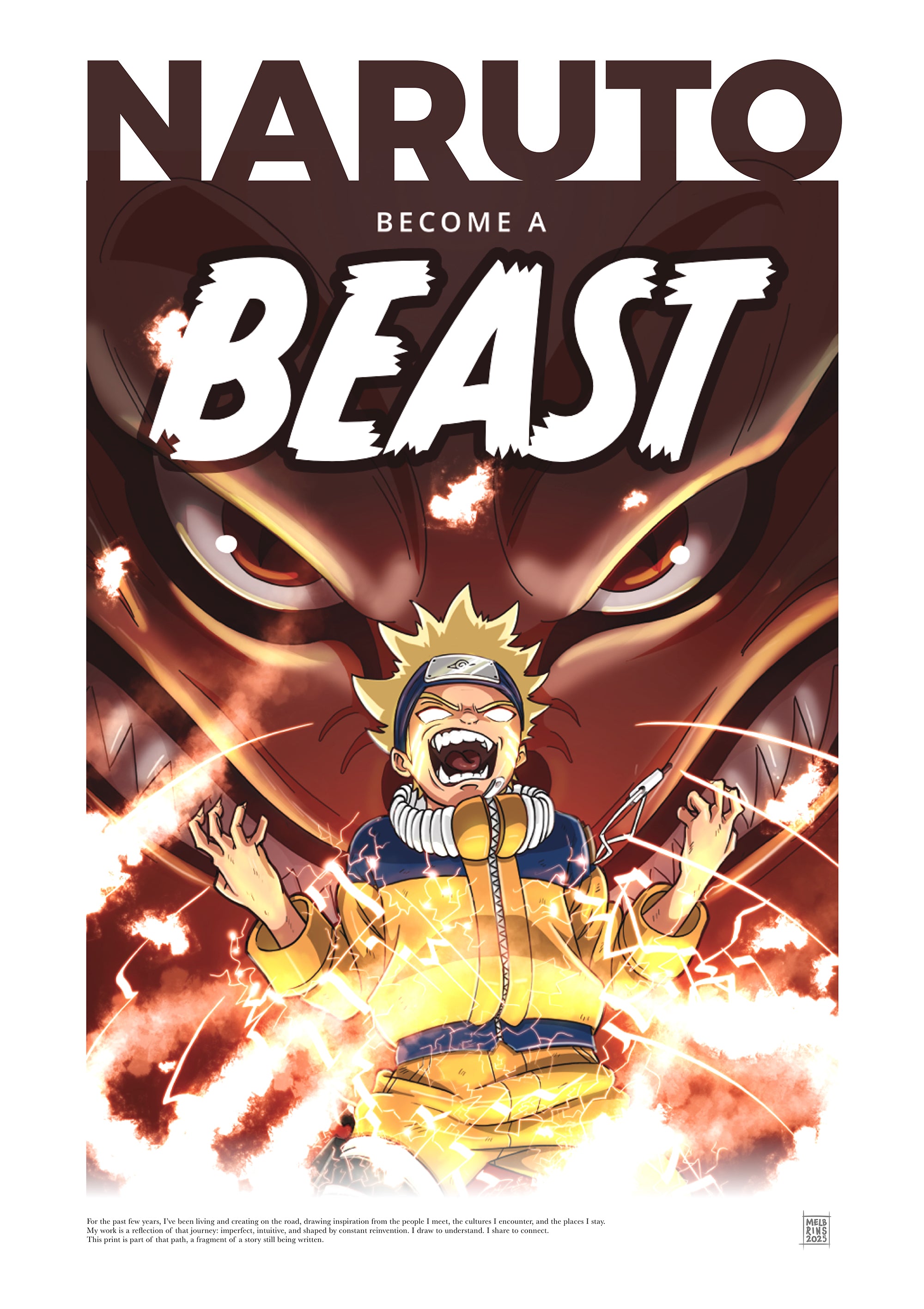 Naruto – Become a Beast Motivational Anime Poster