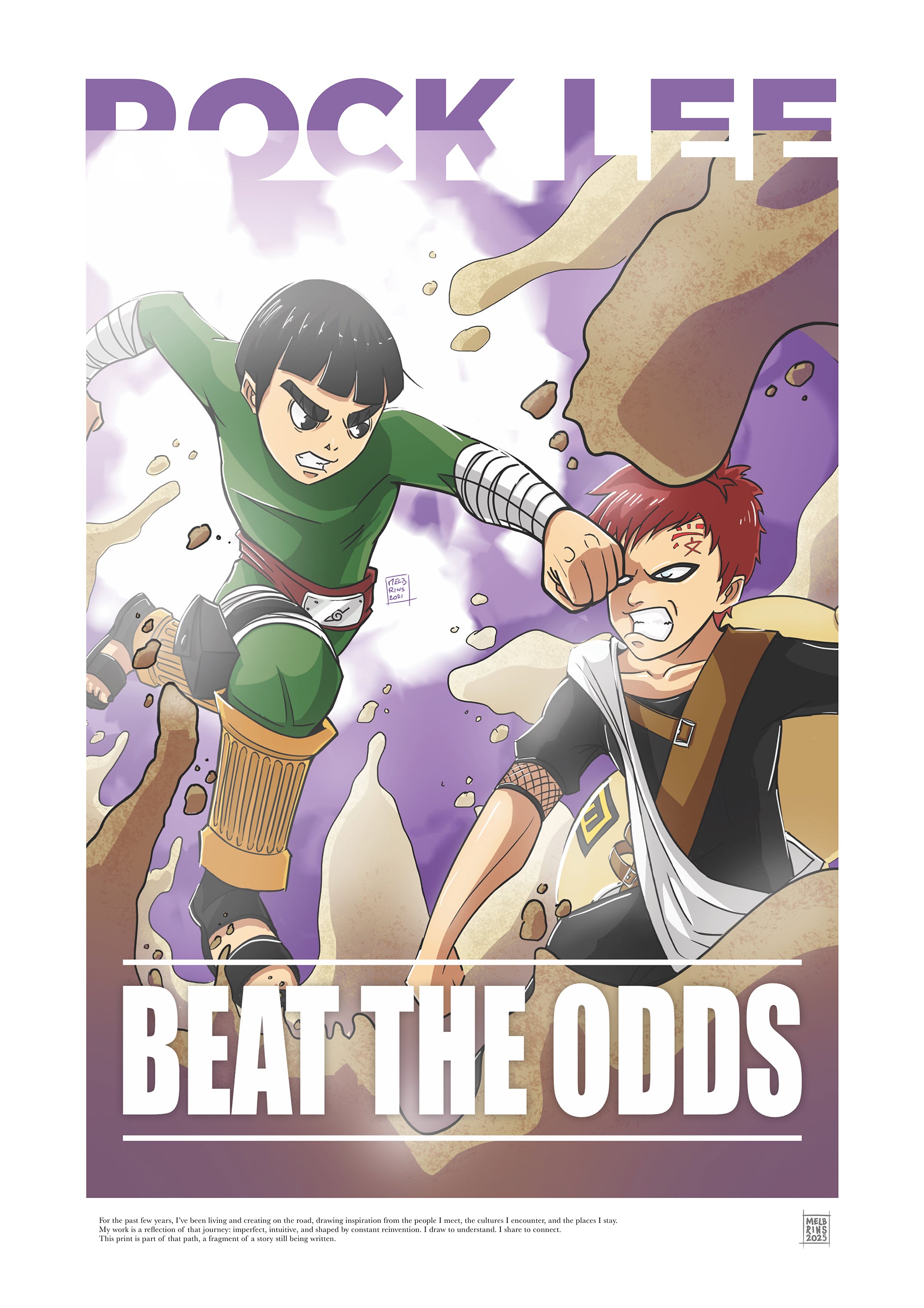 Rock Lee – Beat the Odds Motivational Anime Poster