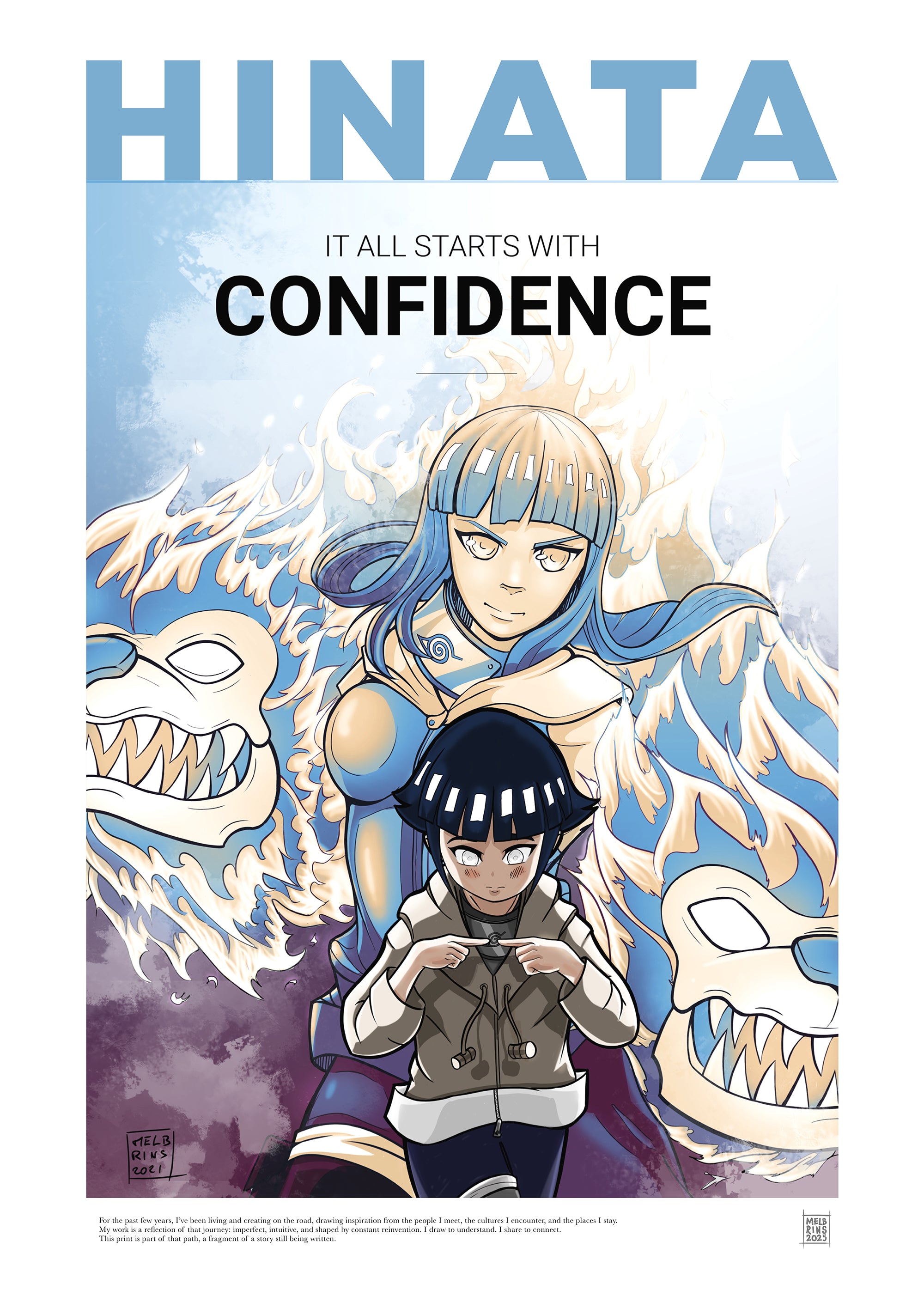 Hinata – It All Starts With Confidence Motivational Anime Poster