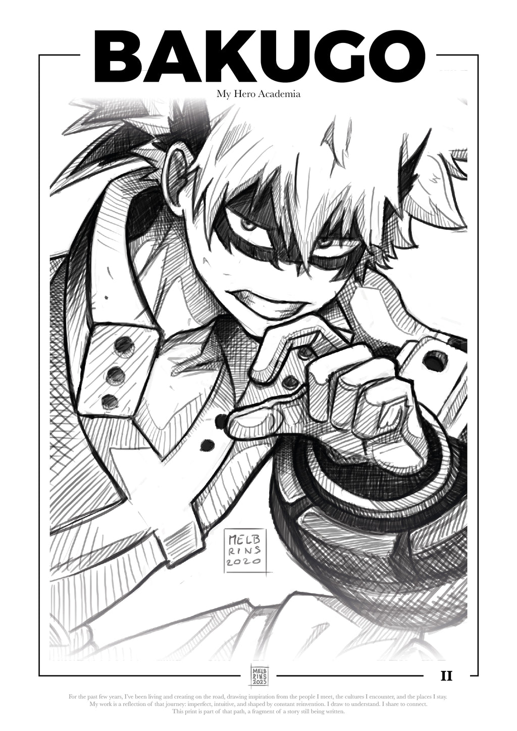Bakugo – My Hero Academia Fan Art Sketch Poster