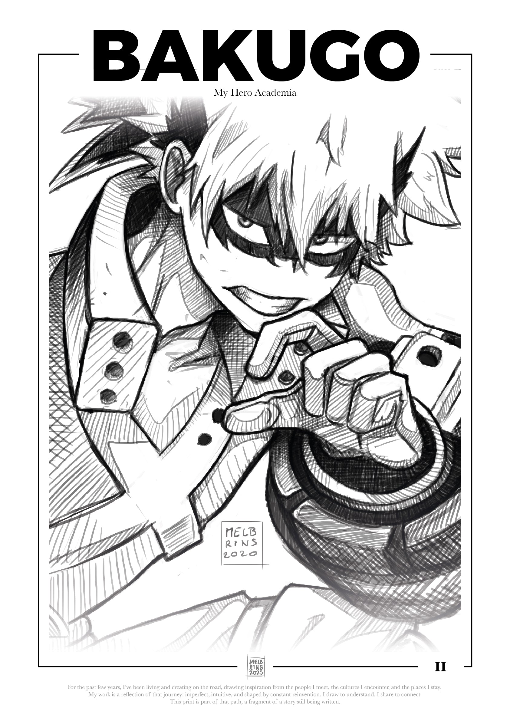 Bakugo – My Hero Academia Fan Art Sketch Poster