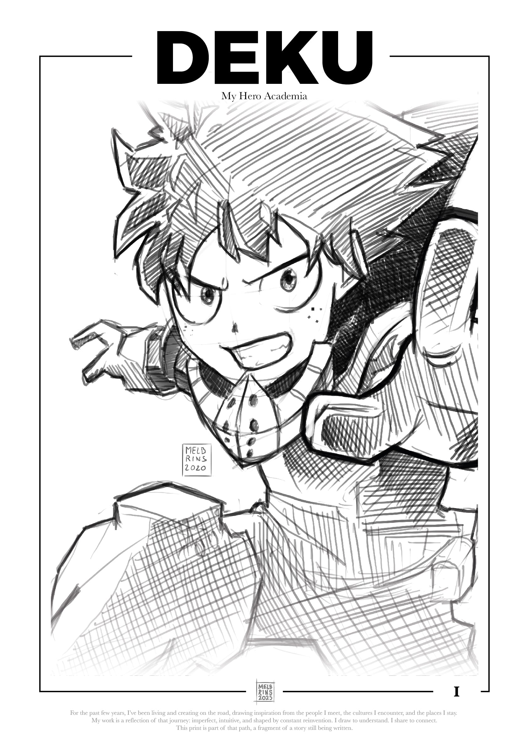 Deku – My Hero Academia Sketch Poster