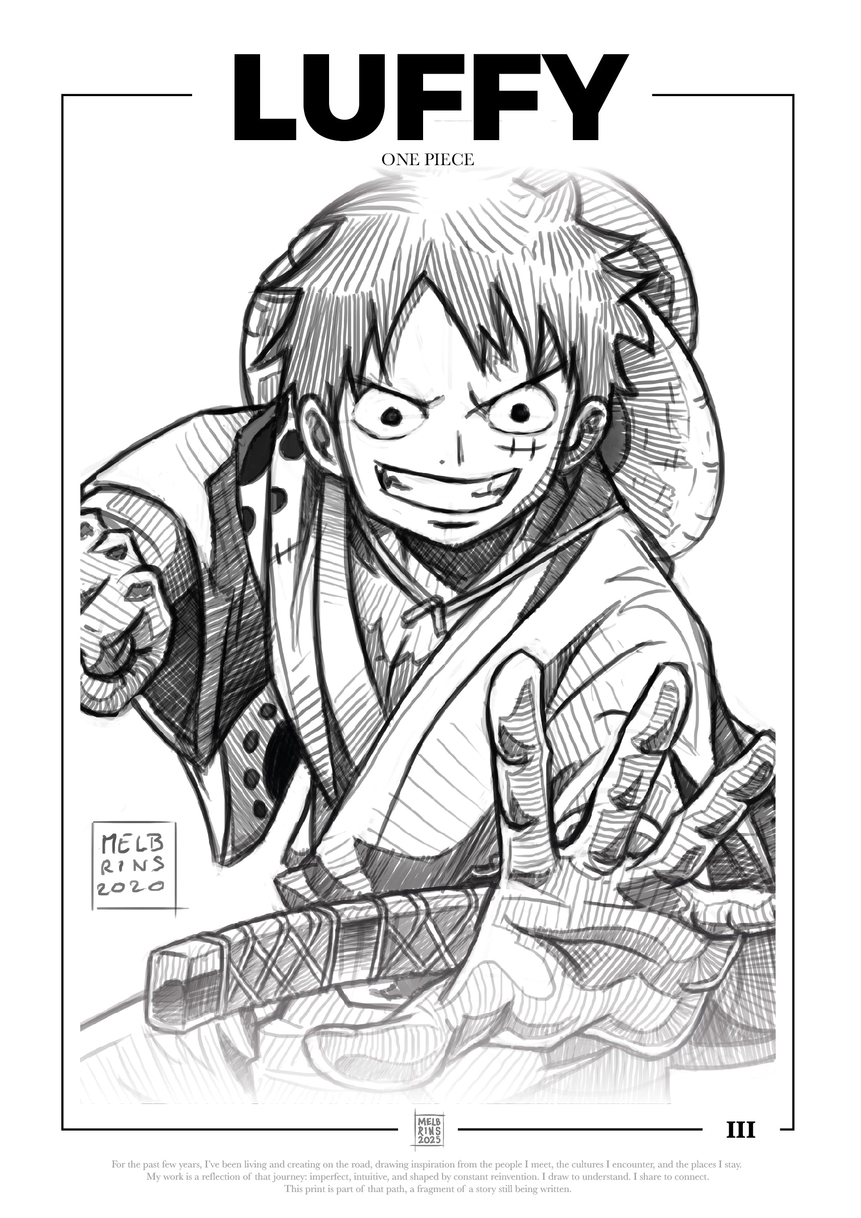 Luffy – One Piece Sketch Poster