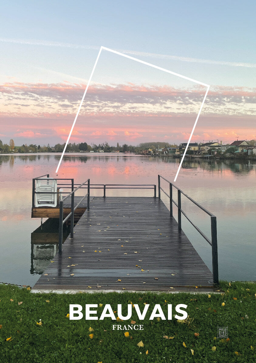 Beauvais, France | Lakeside Jetty at Dusk (Travel Photography Print)