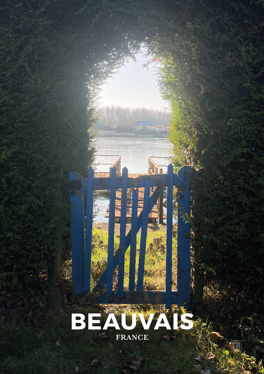 Beauvais, France | Blue Gate to the Lake (Travel Photography Print)