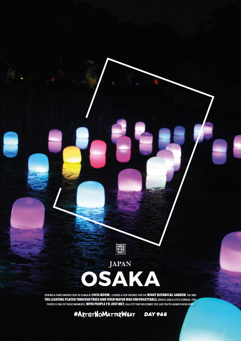 Osaka, Japan | Floating Lanterns on Water | Night Botanical Garden Travel Photography Print